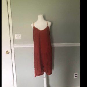 Lacusa Anthropologie Ruffle Slip Dress Sz M